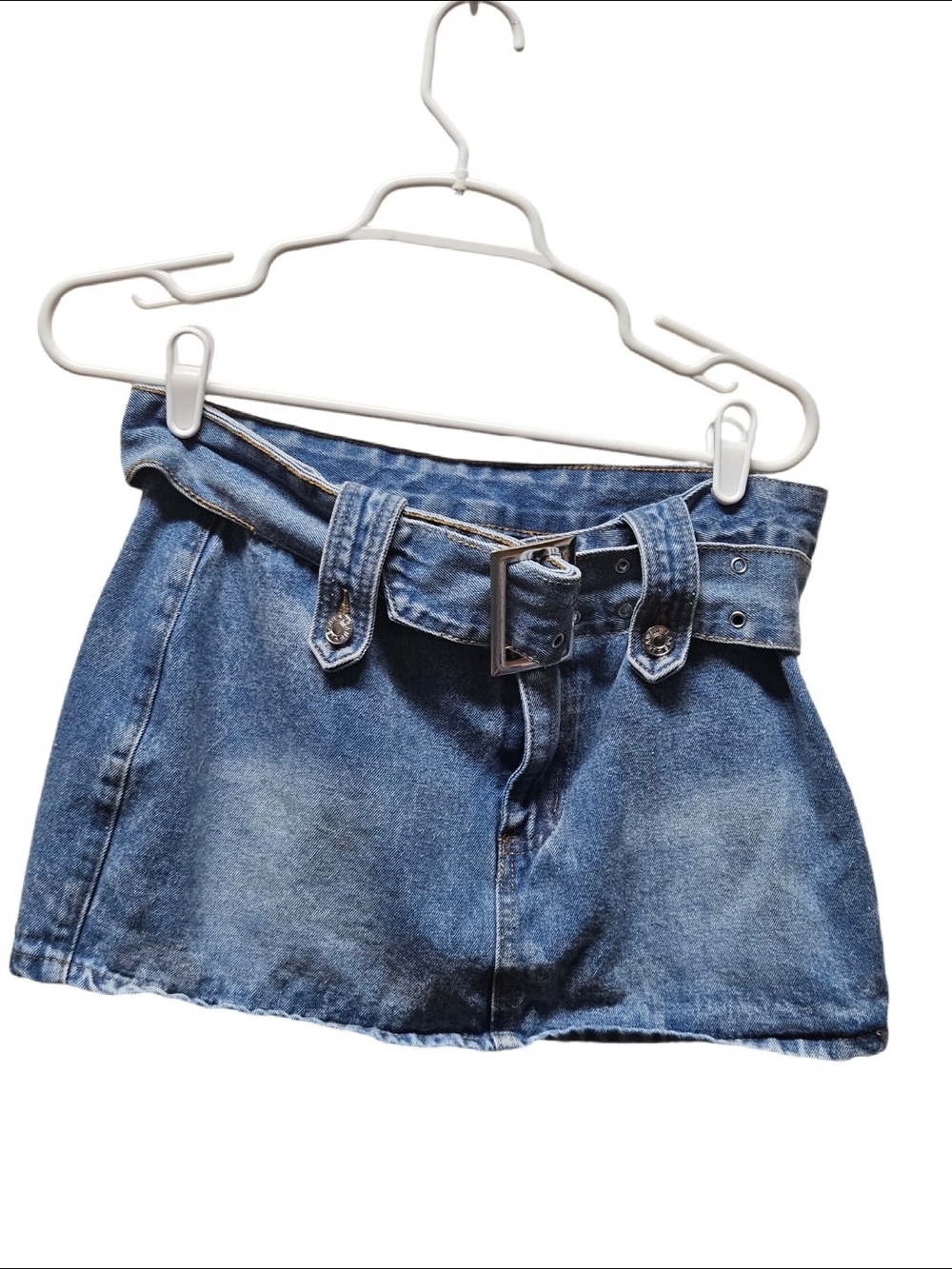 SHEIN Y2K High Waist Belted Denim Mini Skirt Size M- US Sz. 6